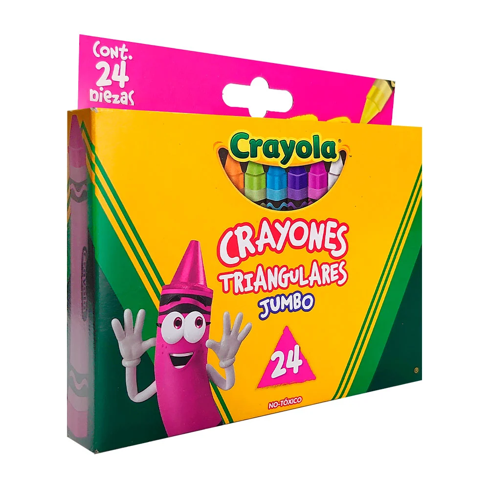 Paquete crayola con 24 crayones triangulares jumbos, colores surtidos…