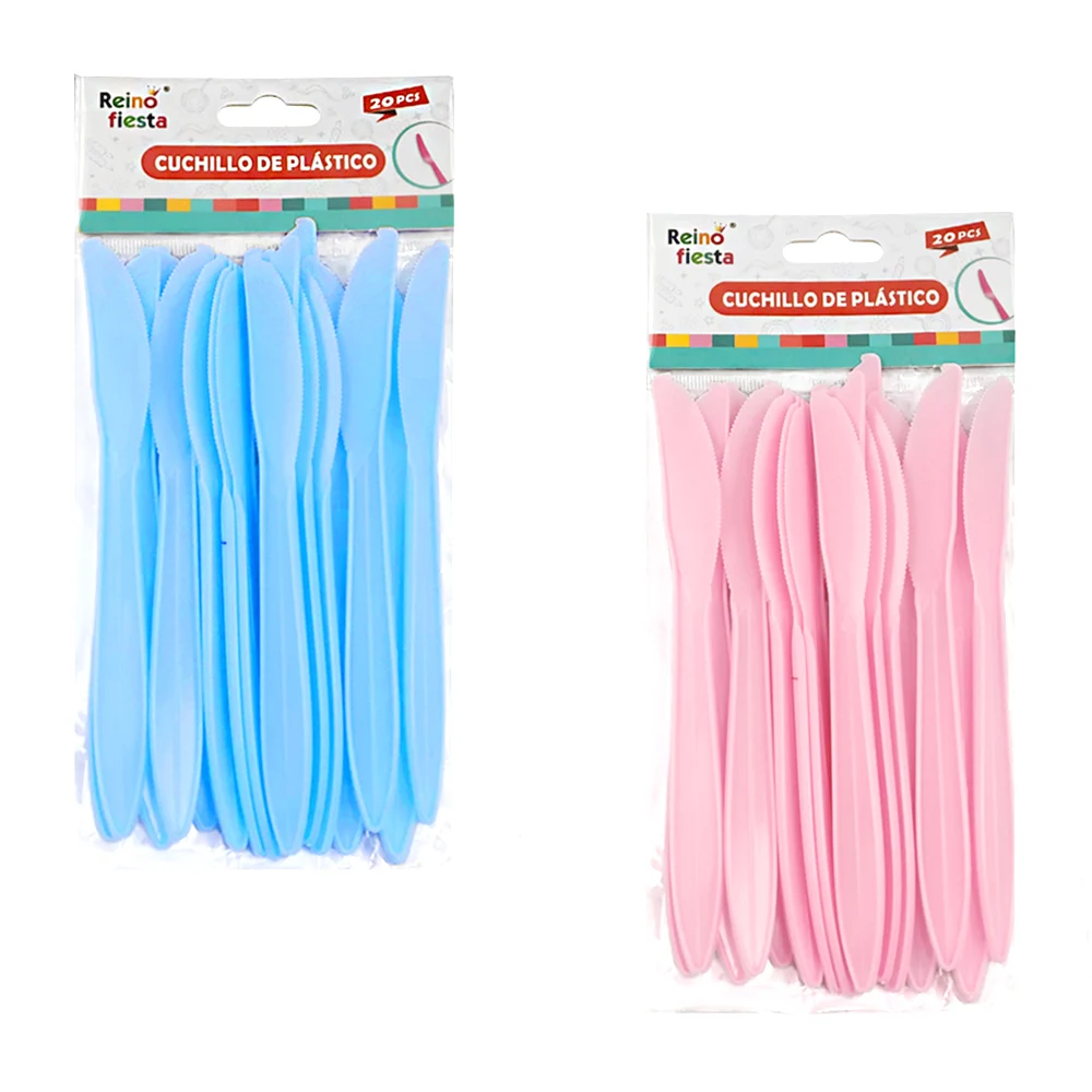 Paquete con 20 cuchillos de plástico, medianos, para fiesta, variedad…
