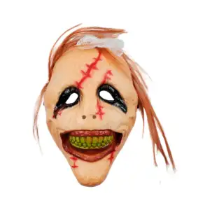 Máscara para halloween, diseño de cara quemada con mechones y moño, v…