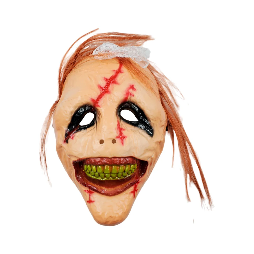 Máscara para halloween, diseño de cara quemada con mechones y moño, v…