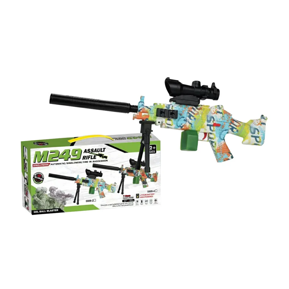 Pistola assault rifle m249 recargable de hidrogel 7-8mm, diseño de gr…