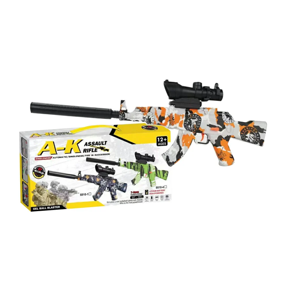 Pistola assault rifle a-k recargable de hidrogel 7-8mm, diseño tipo m…