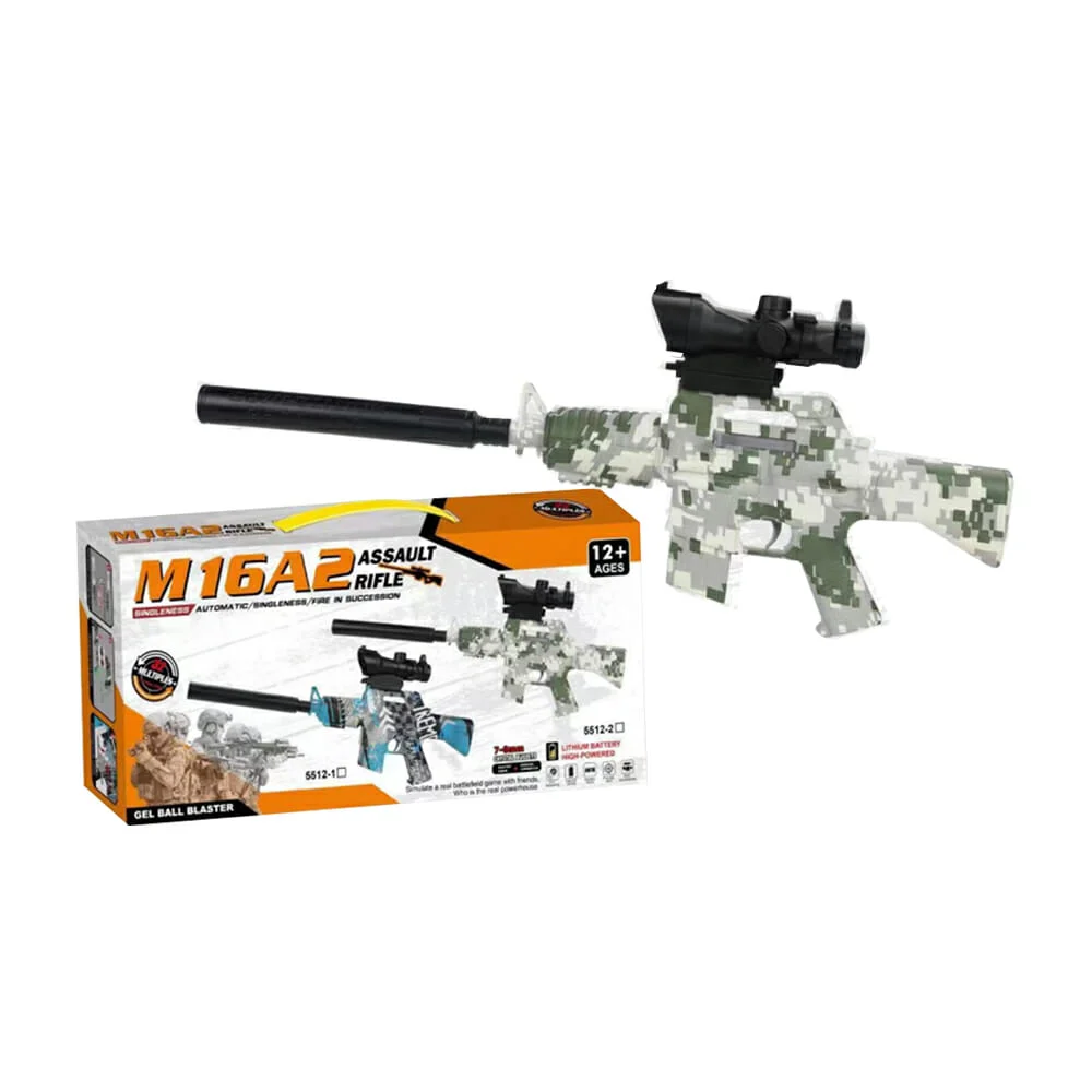Pistola assault rifle m16a2 recargable de hidrogel 7-8mm, diseño táct…