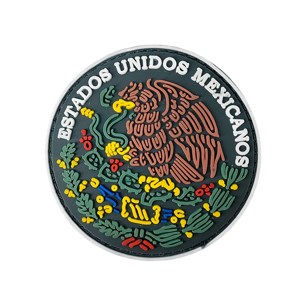 1pza Parche circular de caucho y velcro con diseño de la bandera de m…
