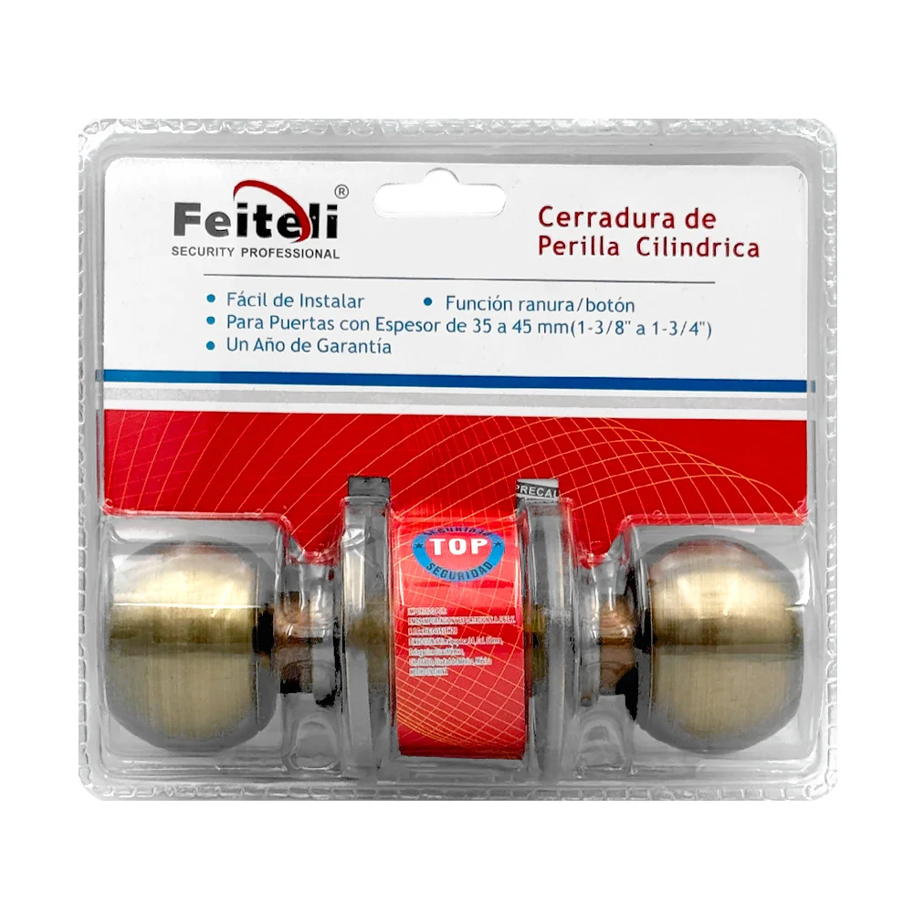 Cerradura de perilla cilíndrica con cuerpo de latón antiguo para el b…