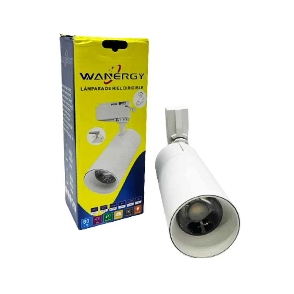 Lámpara de riel dirigible wanergy en color blanco con consumo de 30 w…