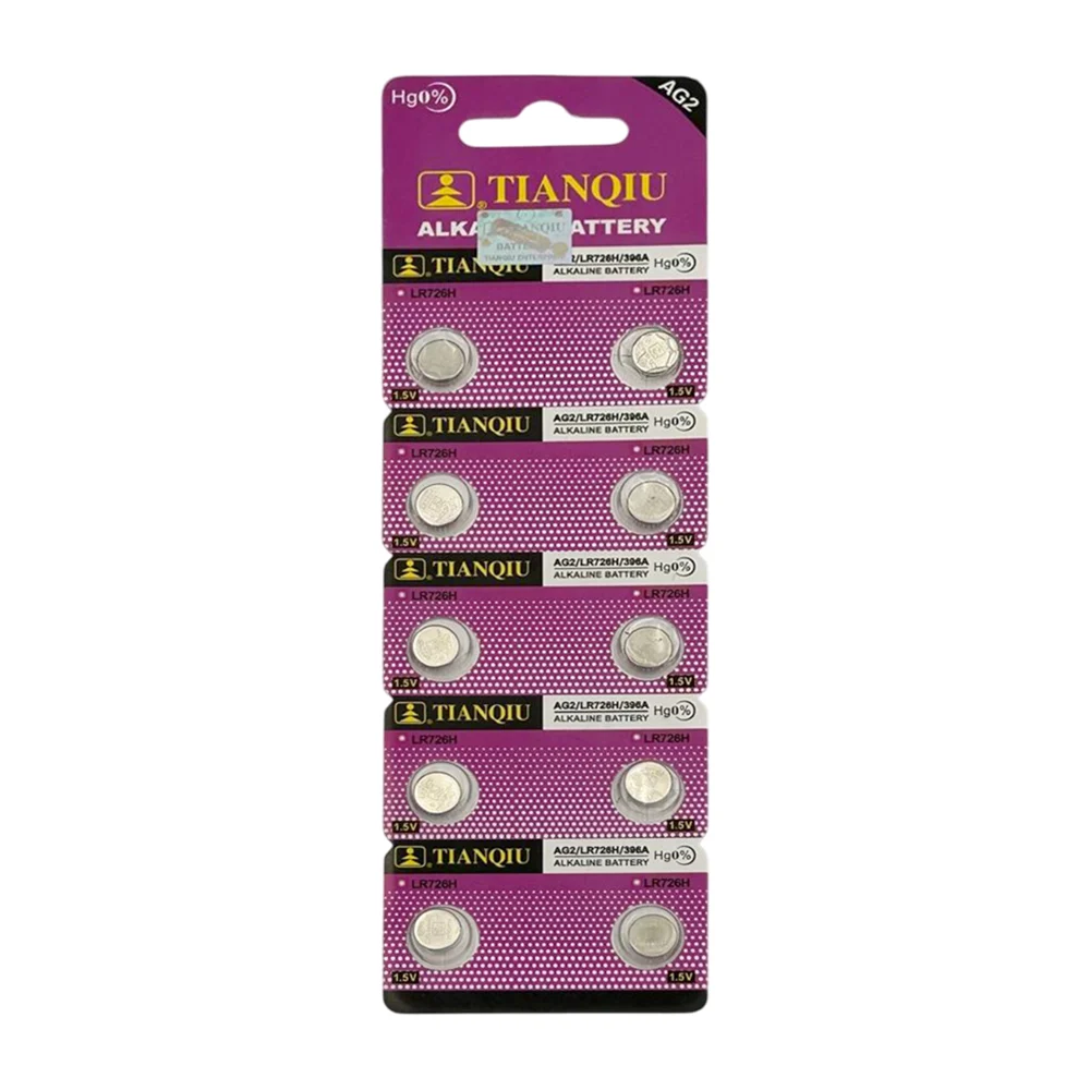 Blíster 10 baterías pilas alcalinas pequeñas de ag2, 1.5v / lr726h / …