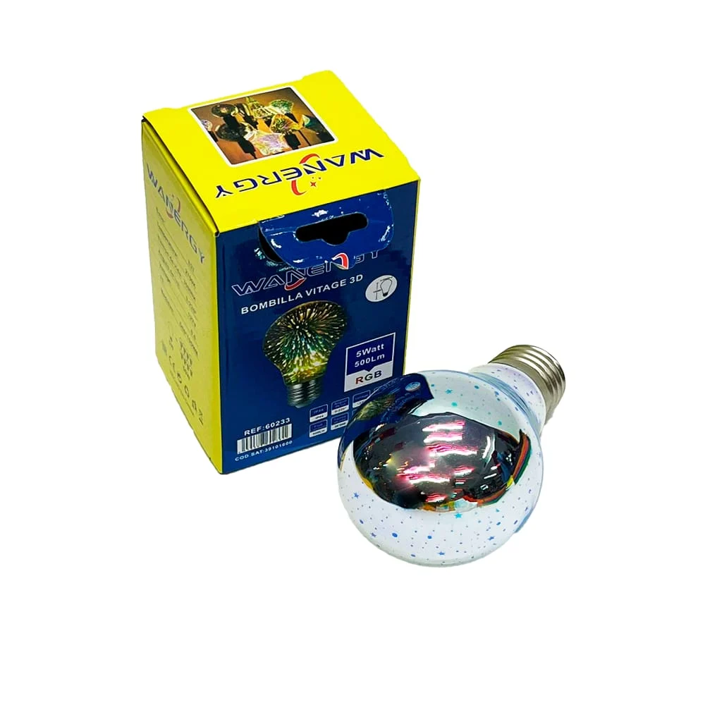 Foco led tipo vintage filamento wanergy con luz rgb y consumo de 5 wa…