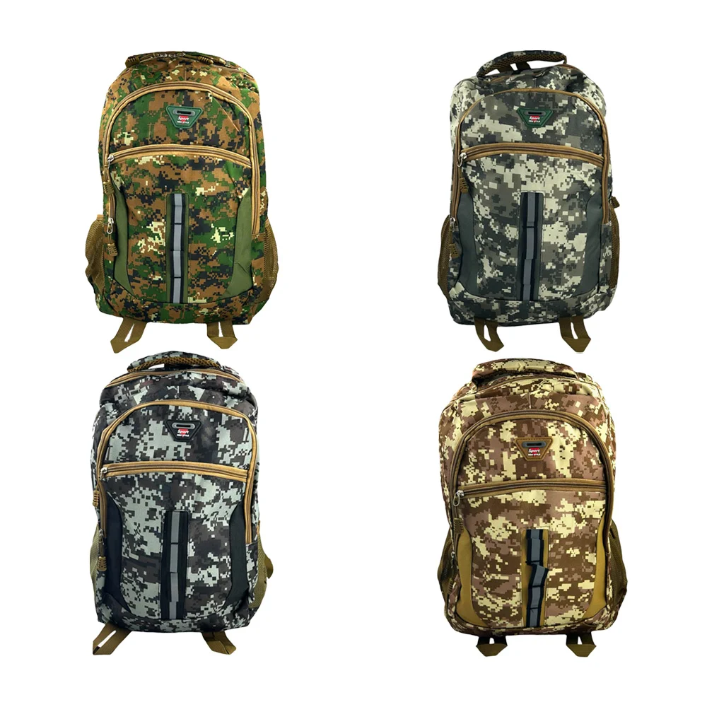 Mochila grande de 3 compartimentos con diseño camuflajeado + tira ref…