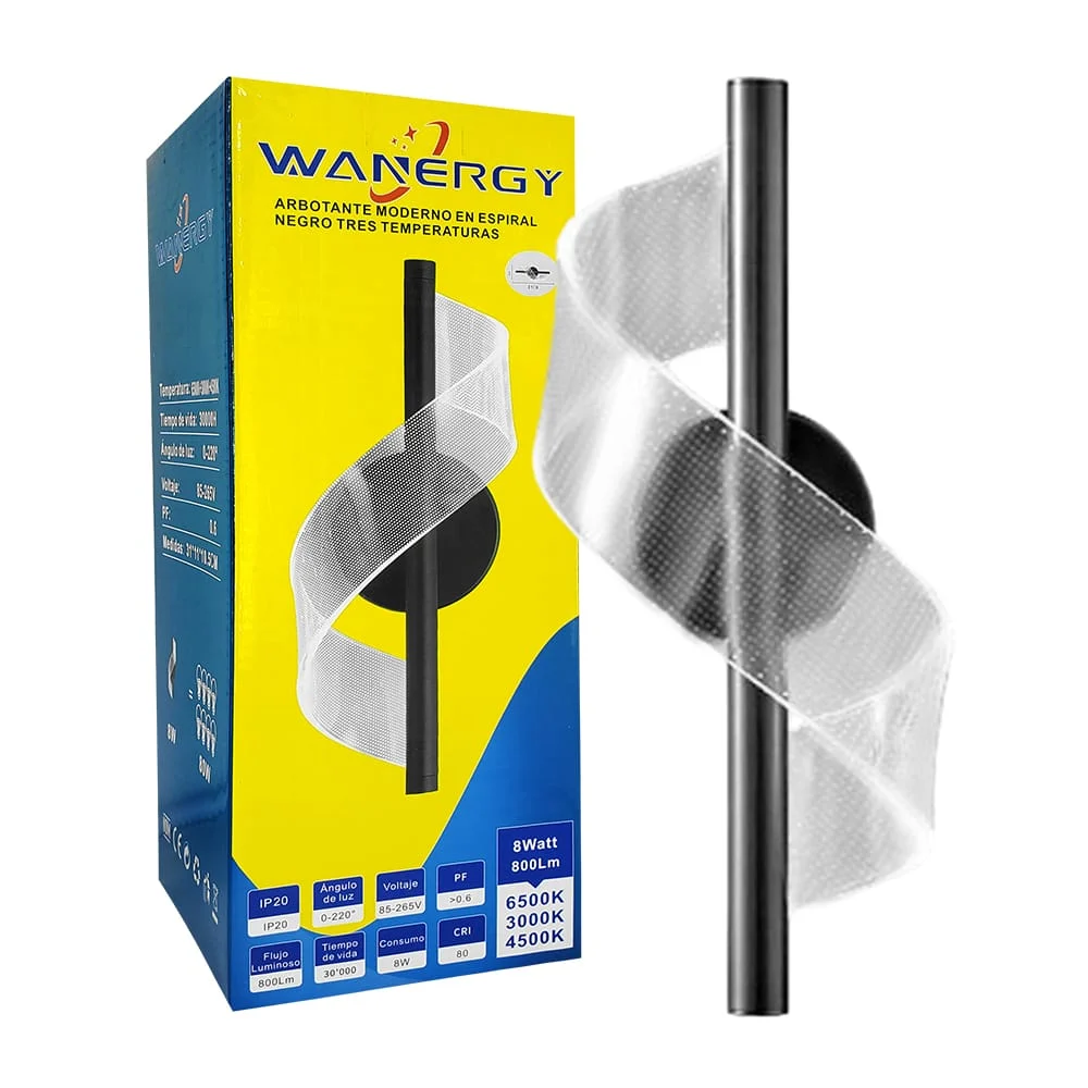 Lámpara arbotante moderna wanergy en forma de espiral con 3 modos de …