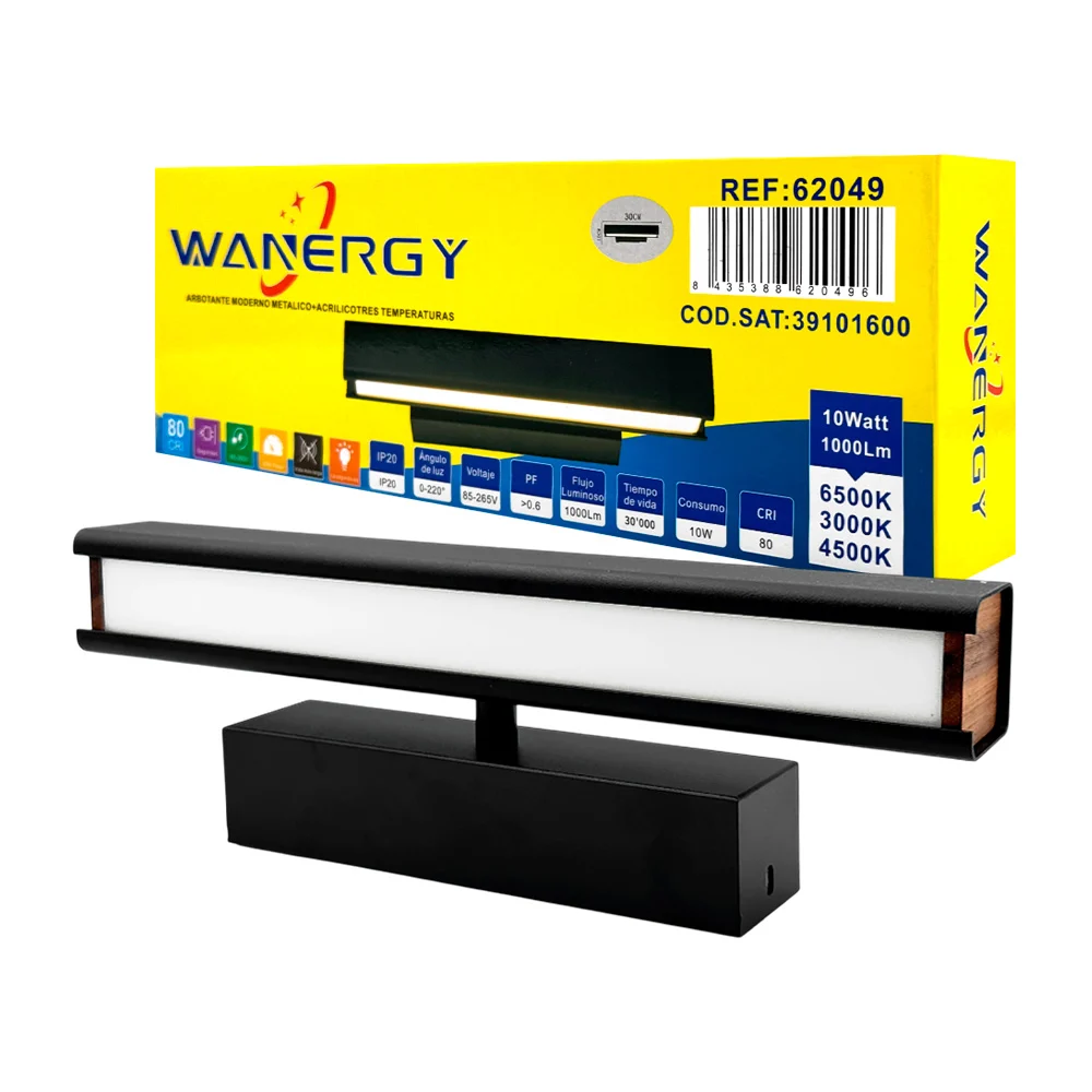 Lámpara arbotante led metálico 30x10cm aprox con diseño moderno, giro…