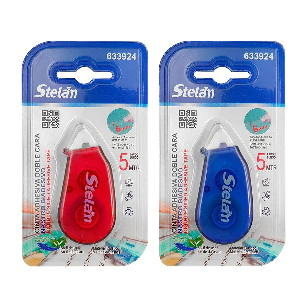 Mini cinta adhesiva doble cara con rodillo dispensador, 6mm / 633924