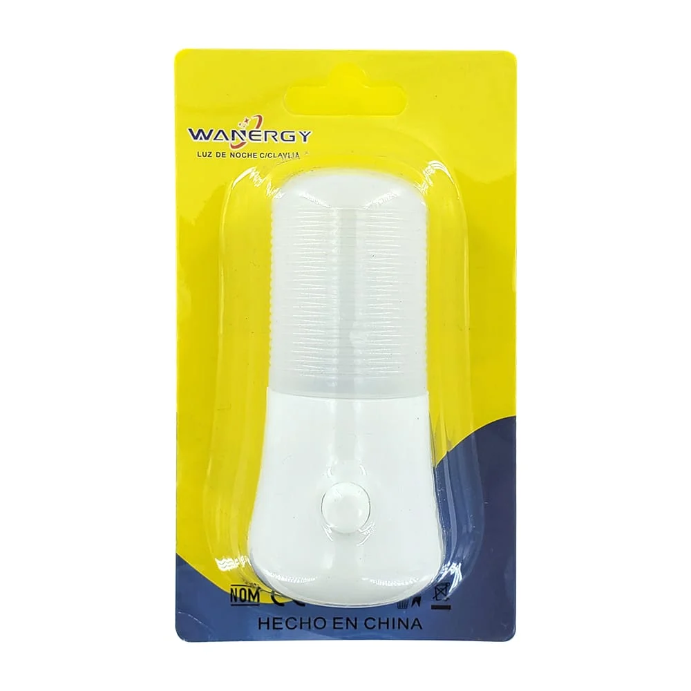 Lámpara luz de noche con enchufe y apagador de botón wanergy / 64023