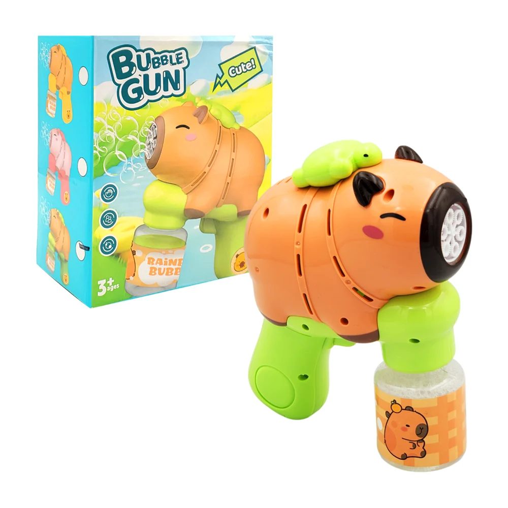 Pistola automática lanza burbujas con forma de capibara + bote de jab…