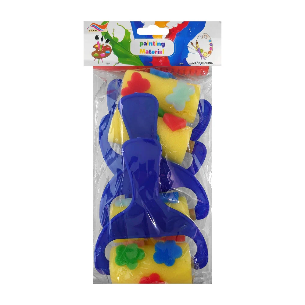 Paquete con 4 rodillos chicos de plástico para pintura con esponja y …