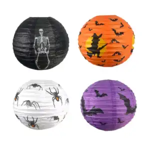 Farol o Pantalla china de papel, con estampado tematica de halloween …