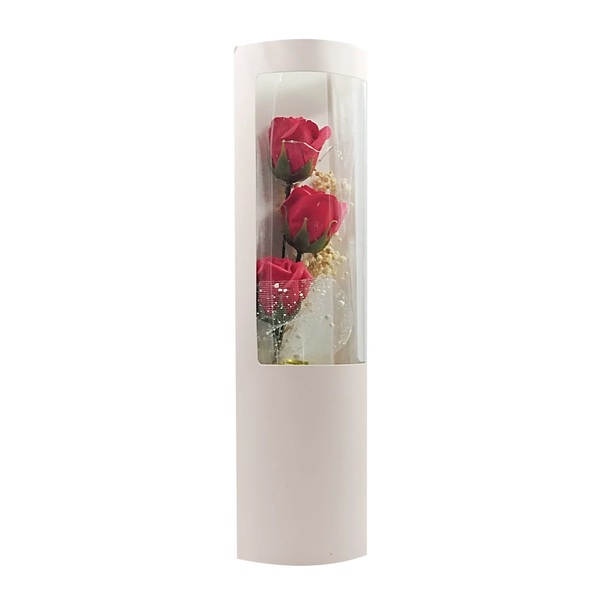 Ramo decorativo con 3 rosas eternas artificiales + mini serie de luce…