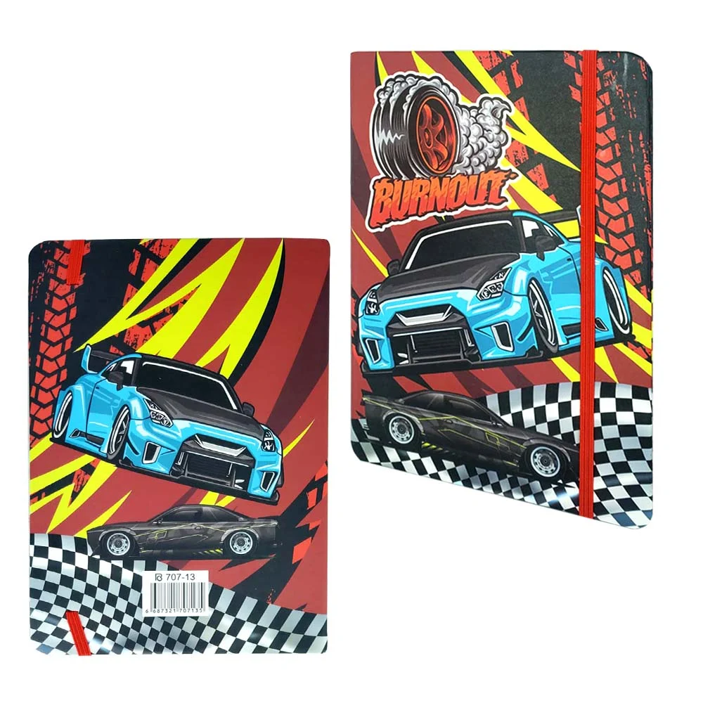 Cuaderno libreta de pasta dura con resorte y diseño carros automóvile…