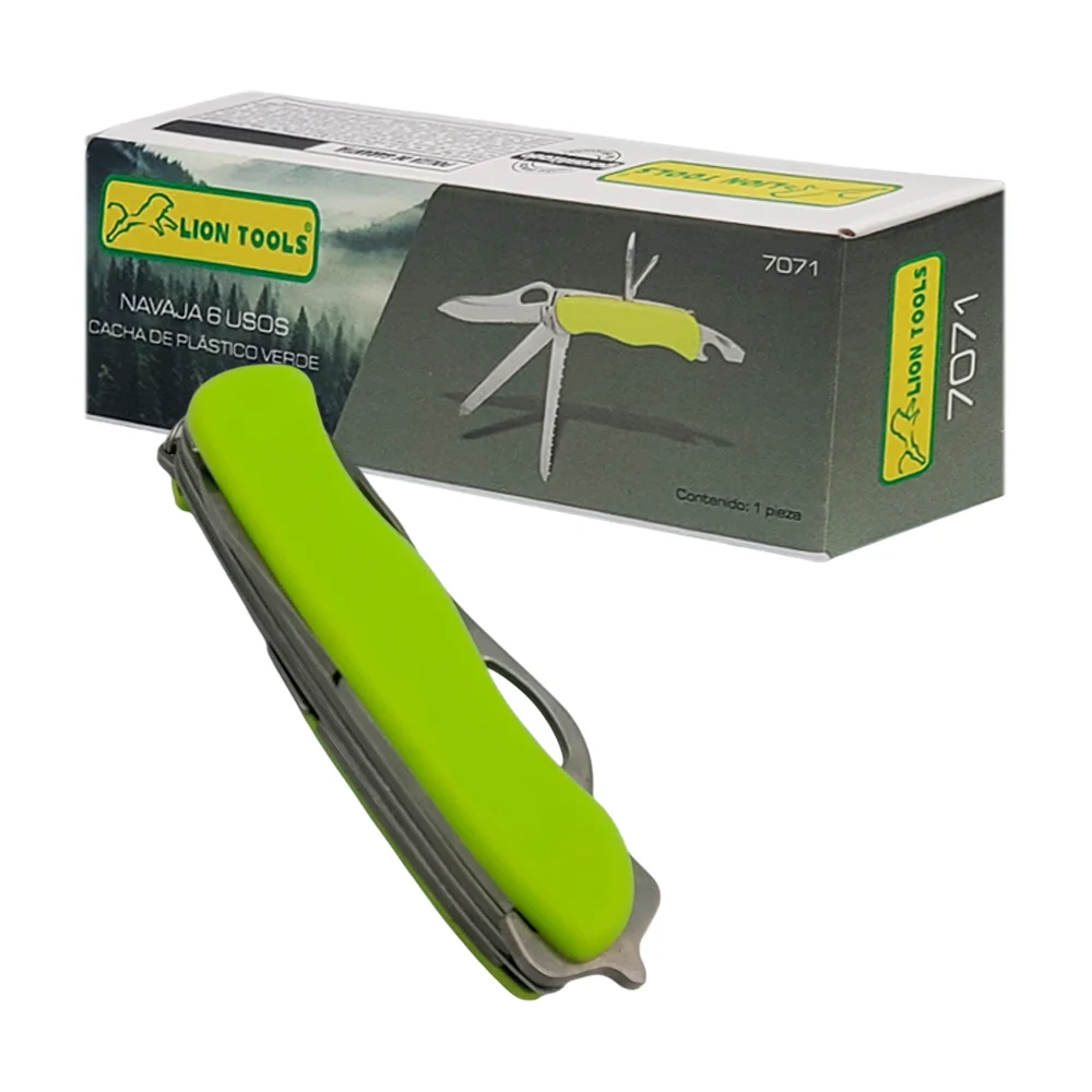 Navaja multiherramienta lion tools con 6 usos y mango de plástico col…