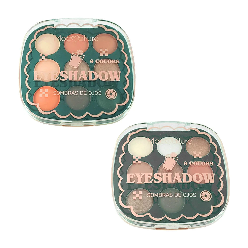 Paleta de maquillaje con 9 sombras en tonos matte o con glitter, vari…