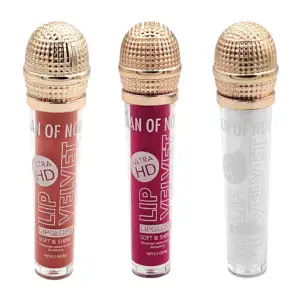 1pza Brillo labial con forma de micrófono, 6g, variedad de tonos / im…