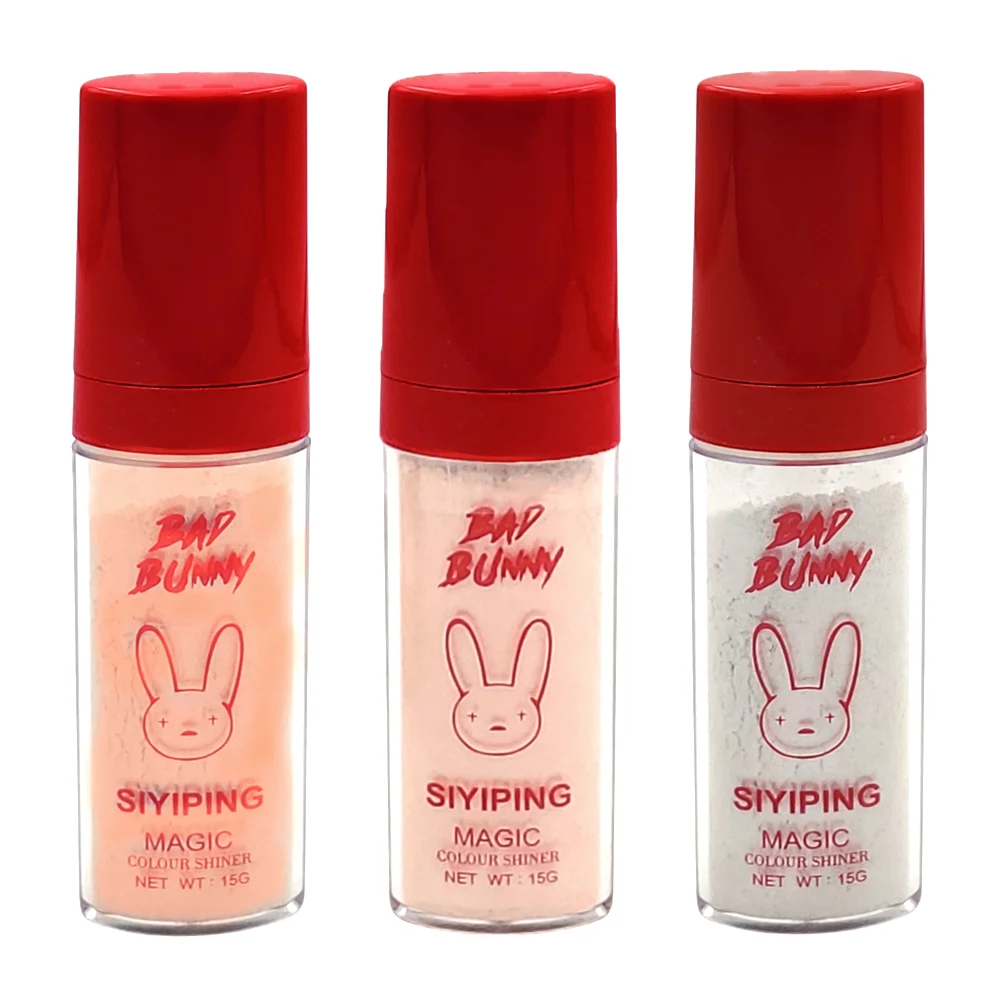 1pza iluminador tipo polvo de hadas con 15g con estampado de conejo, …