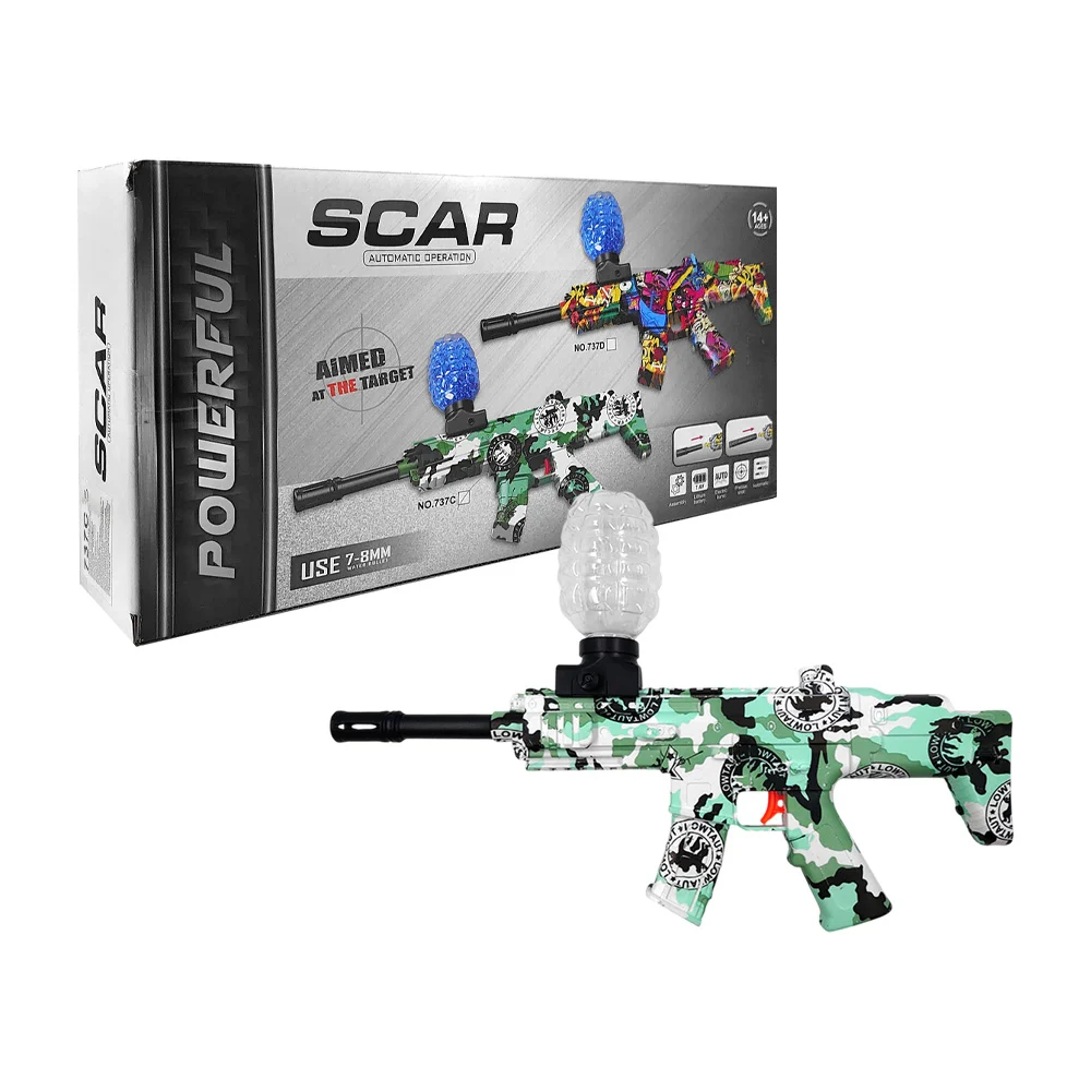 Pistola tipo rifle scar de hidrogel automática con diseño militar + a…