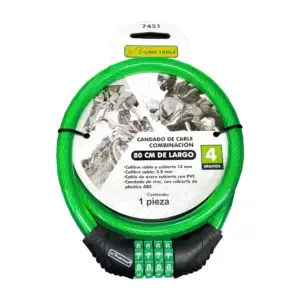 Candado para motocicleta o bicicleta con combinación de 4 dígitos y c…