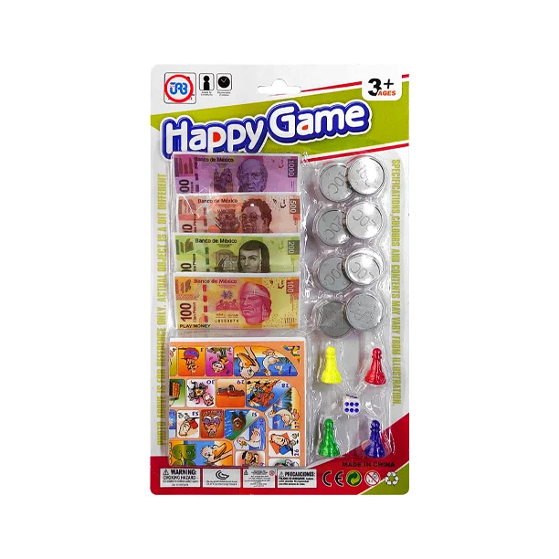 Juego de mesa con tablero de papel + billetes, monedas, dado y figura…