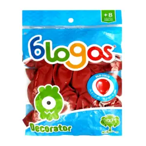 Paquete con 50 globos de 9 in - 23 cm en color rojo cereza / 773580