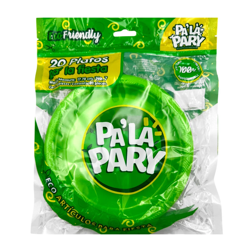 Paquete de 20 platos de plástico en color verde kiwi de 7 in - 18 cm …
