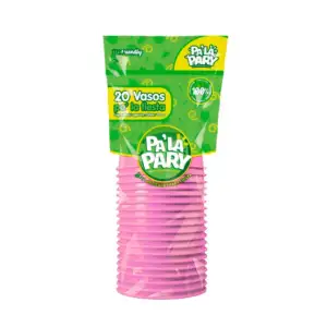 Paquete con 20 vasos de plástico en color rosa de 12 oz - 355 ml / 78…