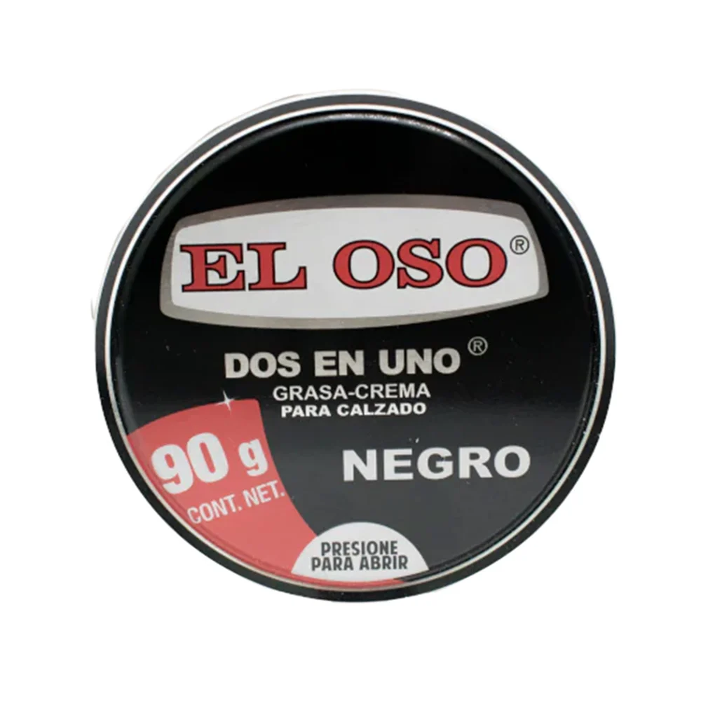 1pza Lata 2 en 1 grasa y crema para calzado en color negro, 90g / 801…