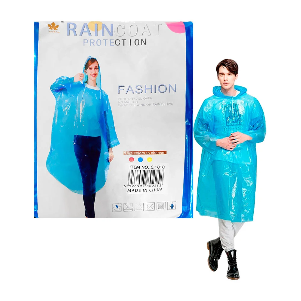Impermeable de plástico tipo poncho translúcido para adulto, variedad…