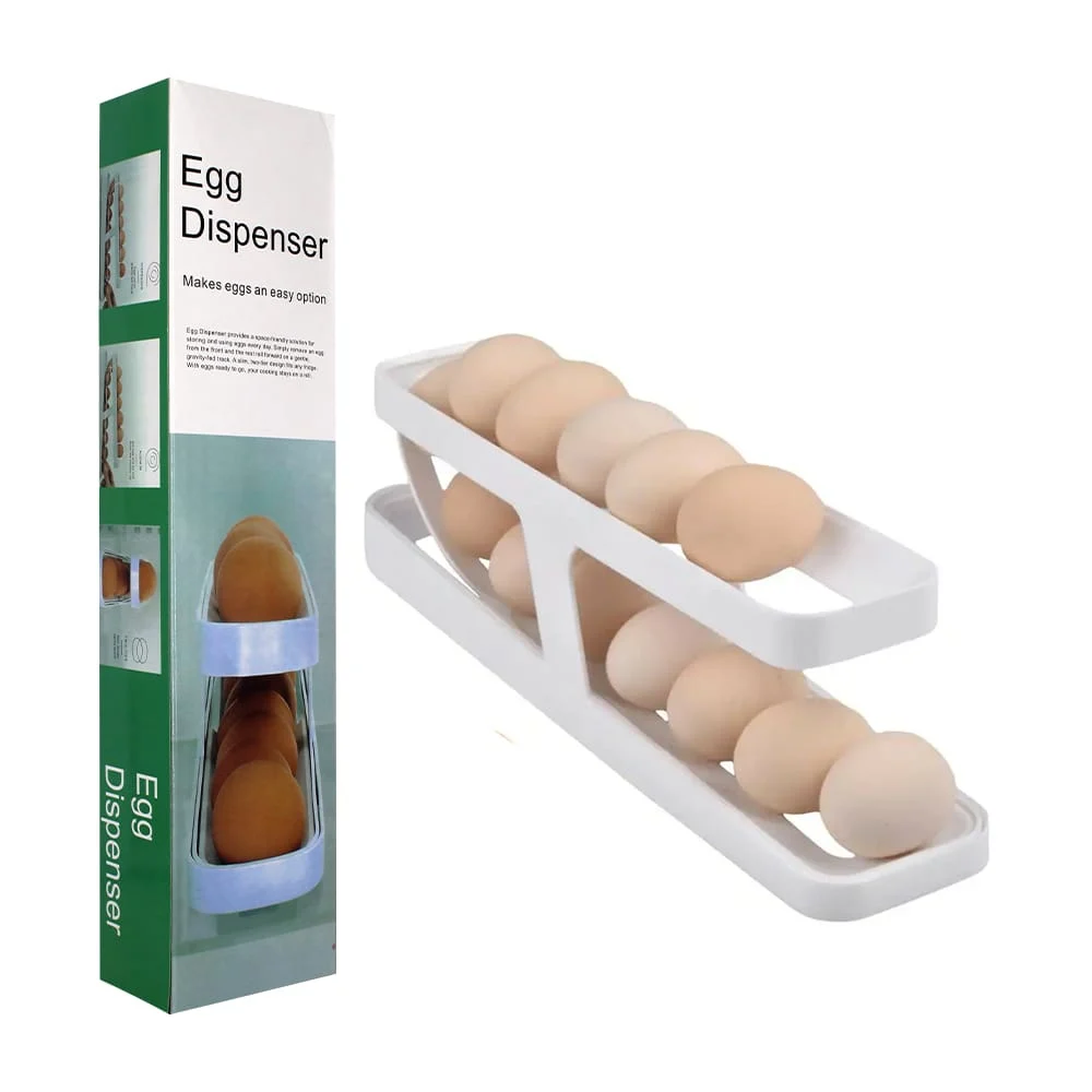 Dispensador de plástico para huevos con 2 niveles y capacidad para 12…