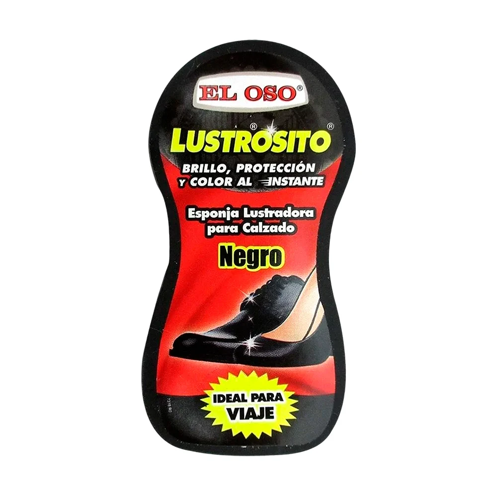 Mini esponja lustradora el oso para calzado en color negro / lustrosi…