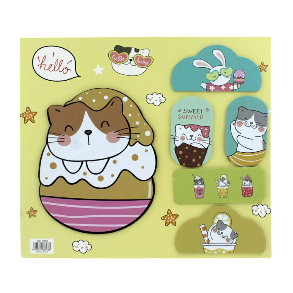 Paquete con 5 pos-it / notas adhesivas grandes con diseño de gatos o …