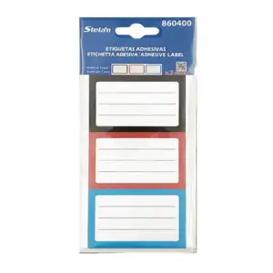 Blíster de papelería con 2 hojas de etiquetas adhesivas pequeñas, var…