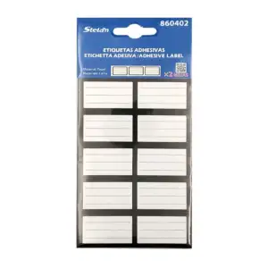 Blister de papelería con 2 hojas de 20 mini etiquetas adhesivas, vari…