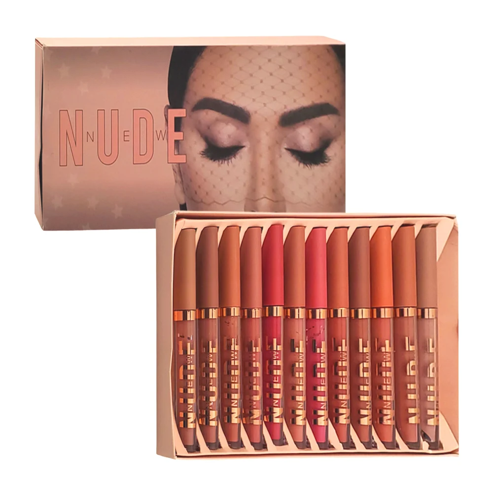 Paquete con 12 brillos labiales en diversos tonos nude / new nude / 8…