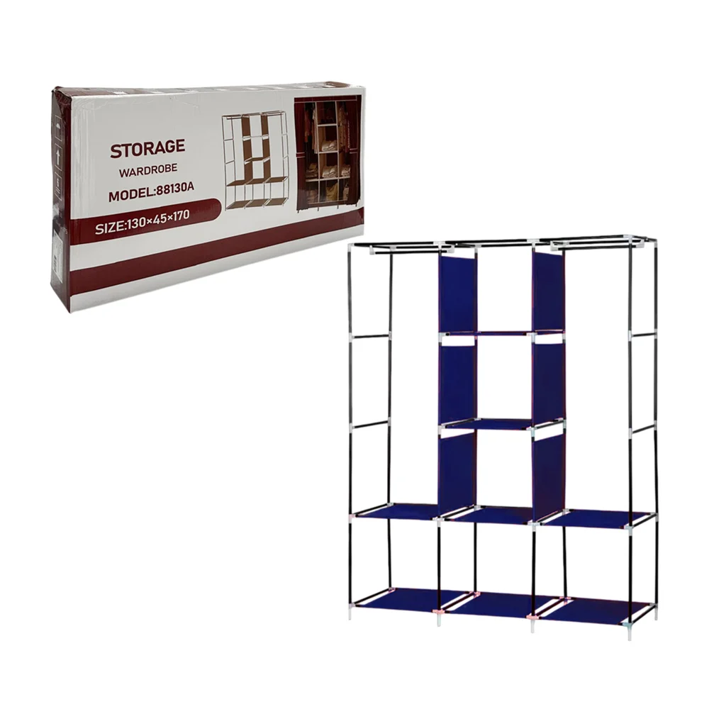 Organizador armario cubierto con 8 compartimentos y tubo, 130x45x170,…