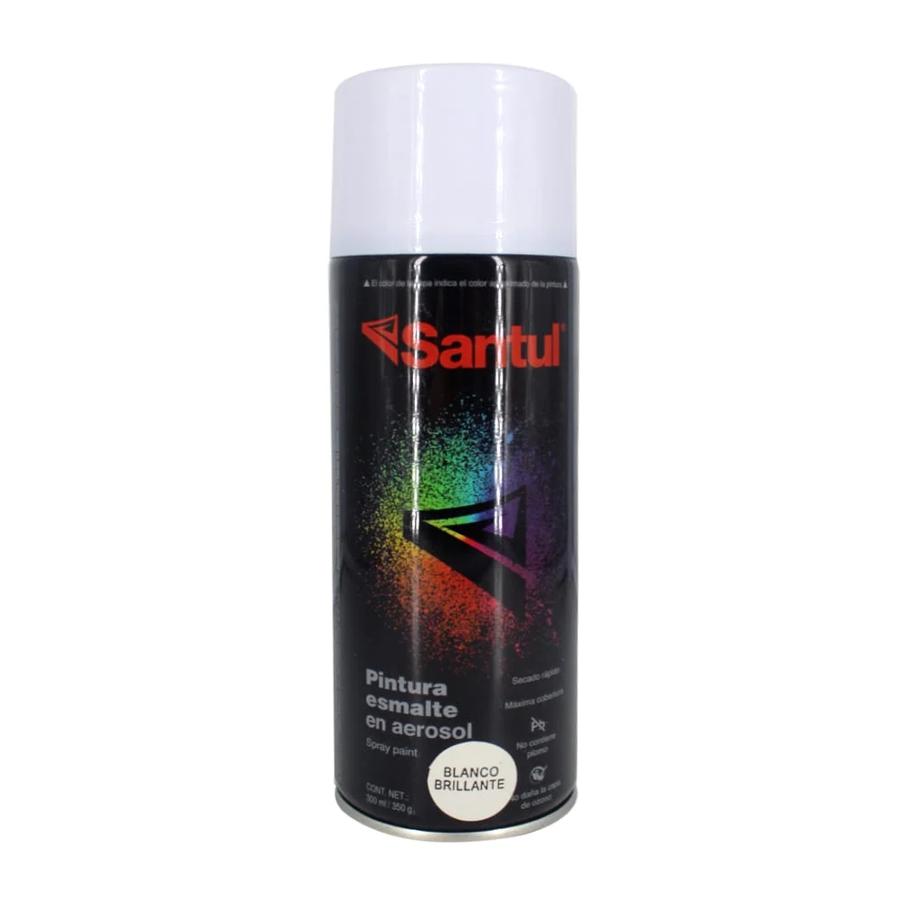 Pintura esmalte en aerosol santul color blanco brillante de 300ml / 8…