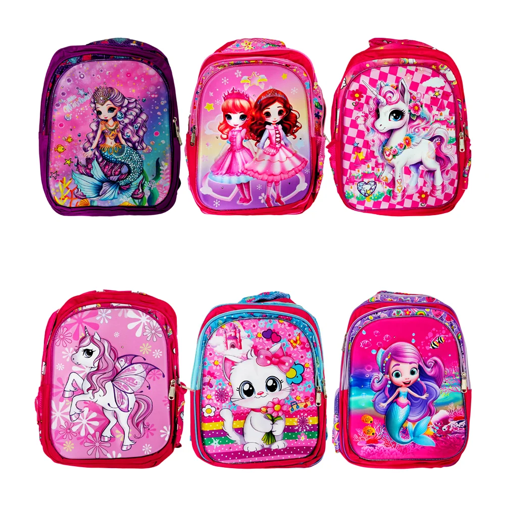 Mochila escolar infantil con 3 compartimientos, diseños con relieve y…