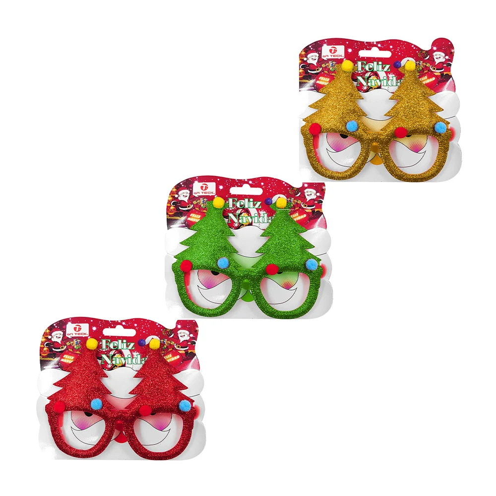 1pza Lentes on teck diseño de pinos árboles navideños con diamantina …