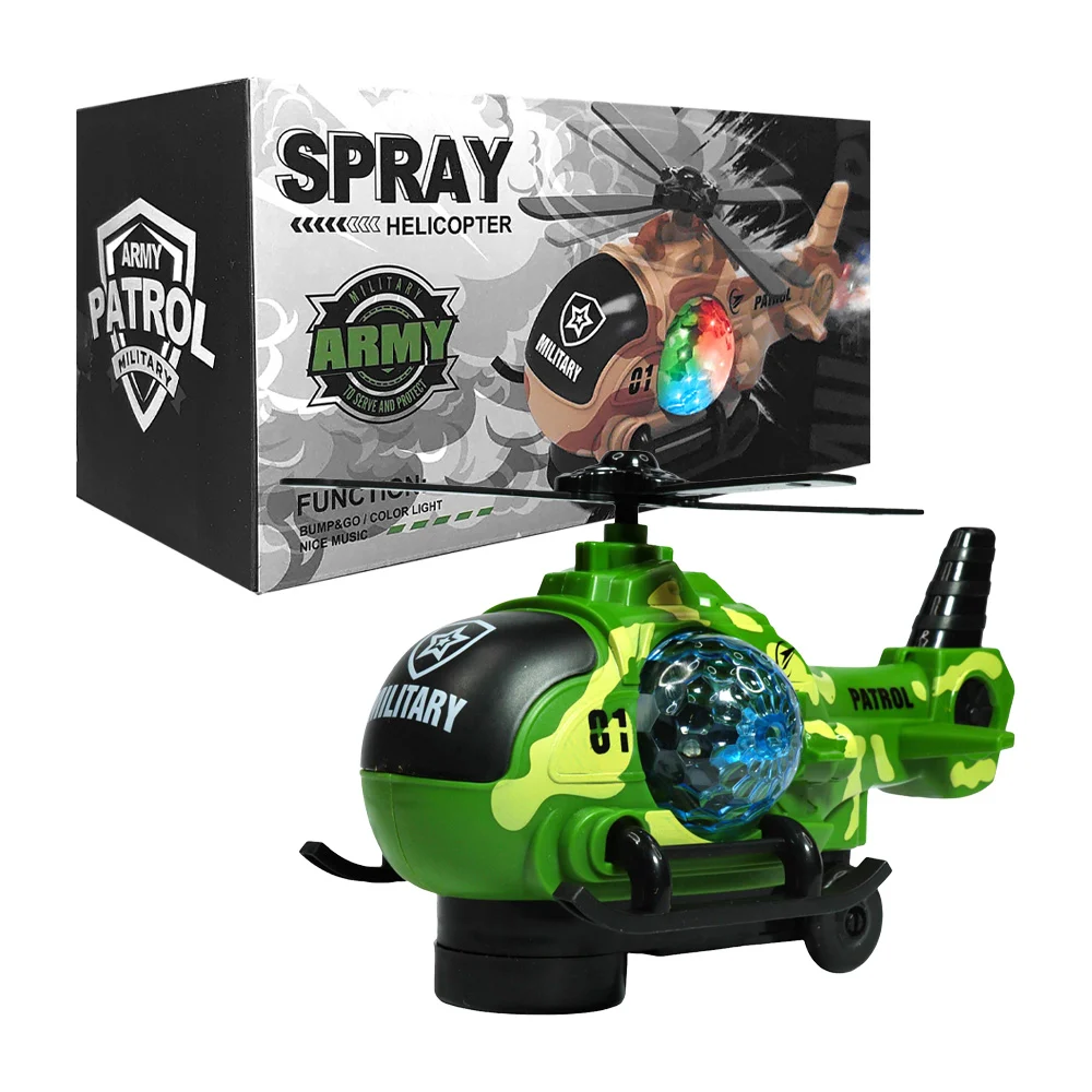 Helicóptero de juguete con spray, variedad de colores / army military…