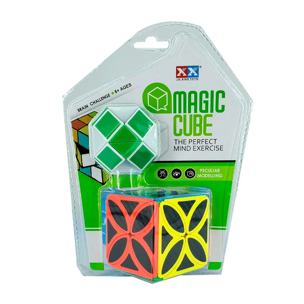 Blíster cubo mágico rubik curvy con bordes de colores + serpiente rub…
