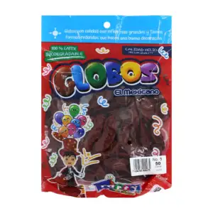 Paquete con 50 globos de látex en color tinto del no. 5 / globos el m…