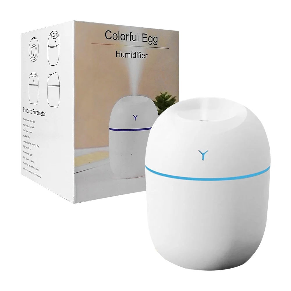 Mini humidificador en forma de huevo con luz y capacidad para 220ml, …