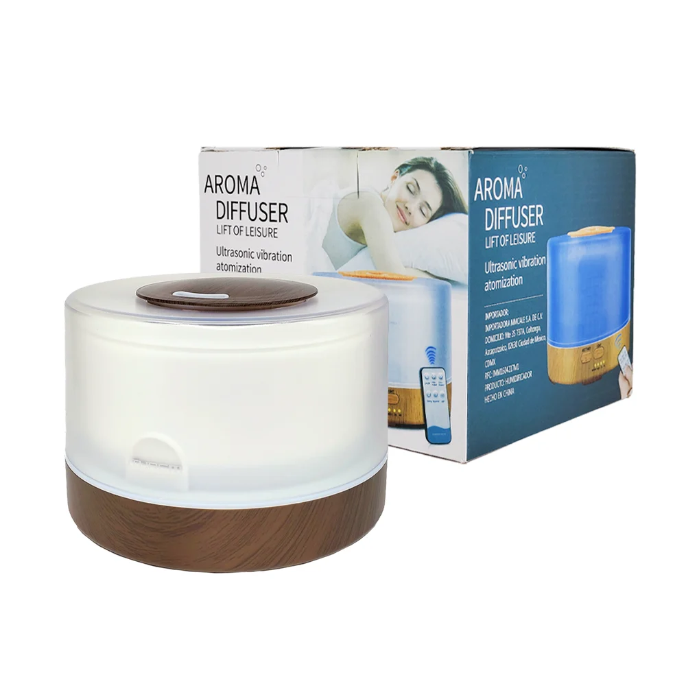 Humidificador difusor redondo con base tipo madera con capacidad de 5…