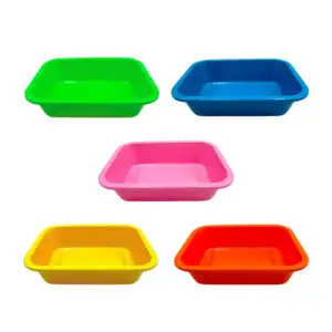 Bandeja - charola rectangular mediana de plástico, multifuncional, va…